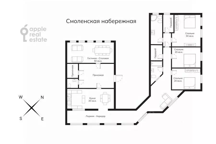 4-к кв. Москва Смоленская наб., 5/13 (245.0 м) - Фото 1