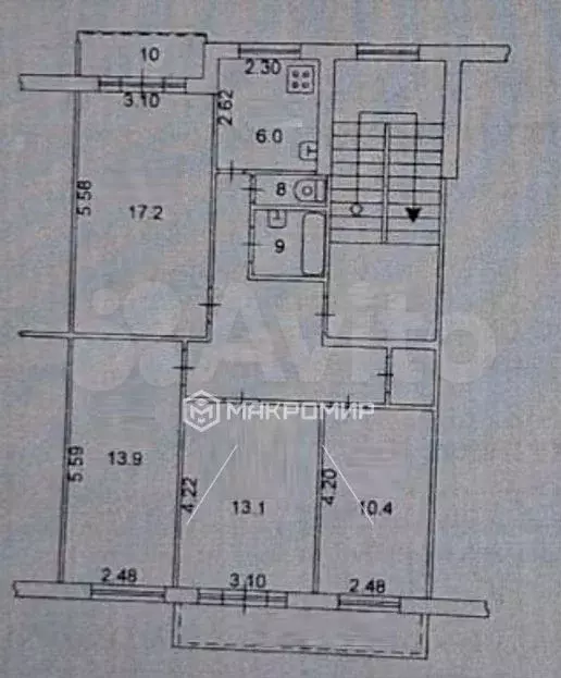 4-к. квартира, 77,4 м, 5/5 эт. - Фото 0