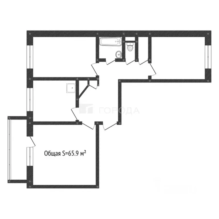3-к кв. Алтайский край, Барнаул ул. Энтузиастов, 34 (65.9 м) - Фото 2