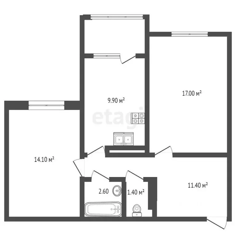 2-к кв. Санкт-Петербург Горелово тер., ш. Красносельское, 48 (58.0 м) - Фото 1