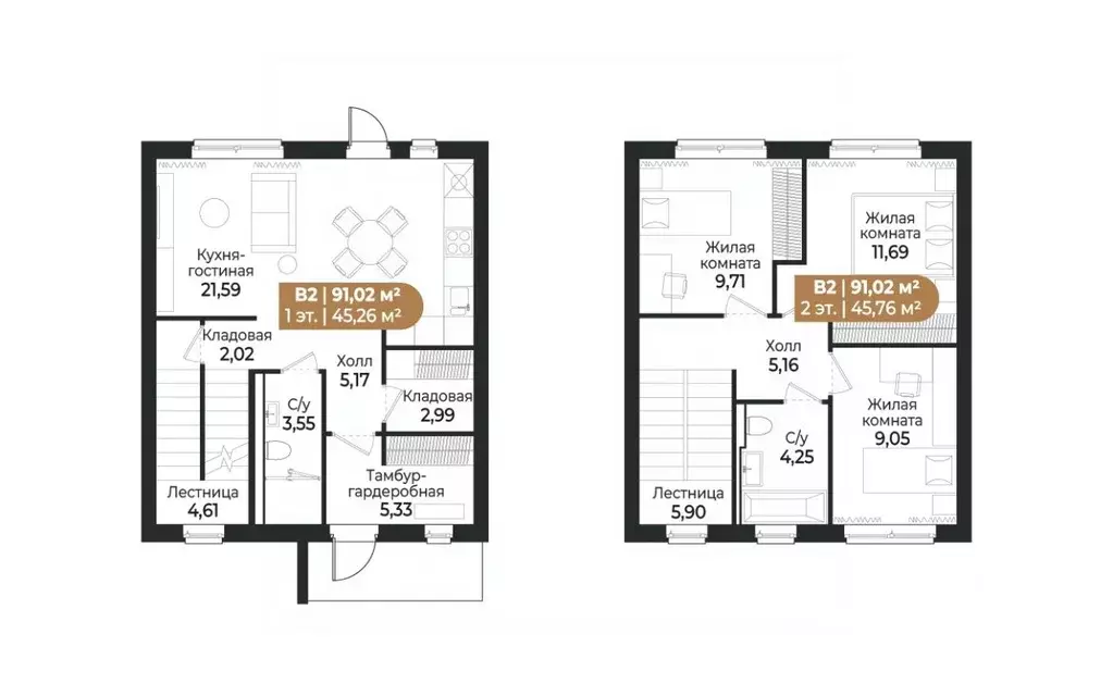 Таунхаус в Ленинградская область, Всеволожск ш. Южное (91 м) - Фото 0