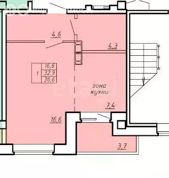 1-комнатная квартира: Абакан, Серебристая улица, 29 (32.7 м) - Фото 1