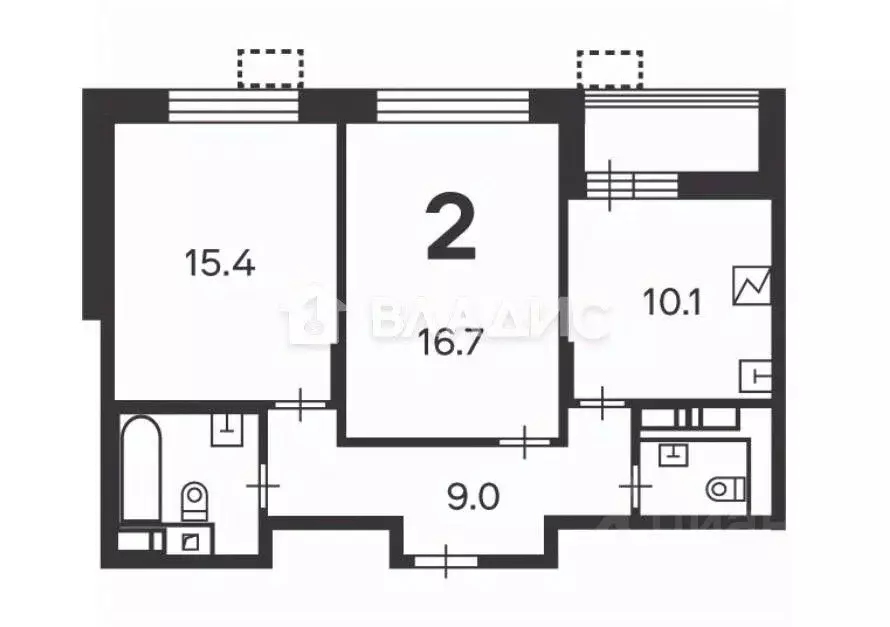 2-к кв. Москва Бескудниковский бул., 50/1 (57.2 м) - Фото 2