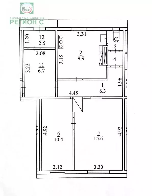 2-комнатная квартира: Архангельск, Вычегодская улица, 3 (44.3 м) - Фото 2