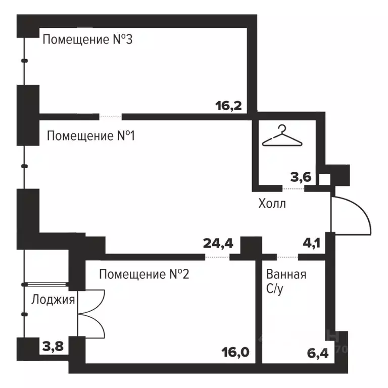 2-к кв. Челябинская область, Челябинск ул. Труда, 157А (70.6 м) - Фото 1