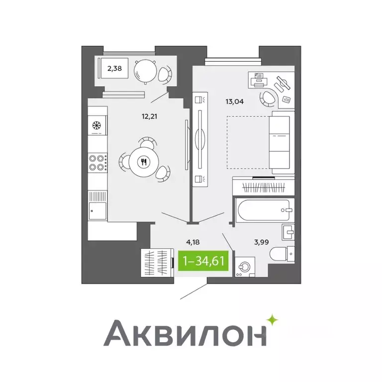 1-к кв. Архангельская область, Архангельск просп. Обводный Канал ... - Фото 0