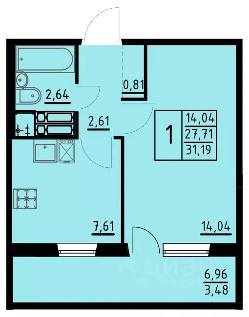 1-к кв. Пермский край, Пермь ул. Танцорова, 96 (31.19 м) - Фото 0
