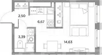 Квартира-студия, 27,2 м, 4/10 эт. - Фото 0