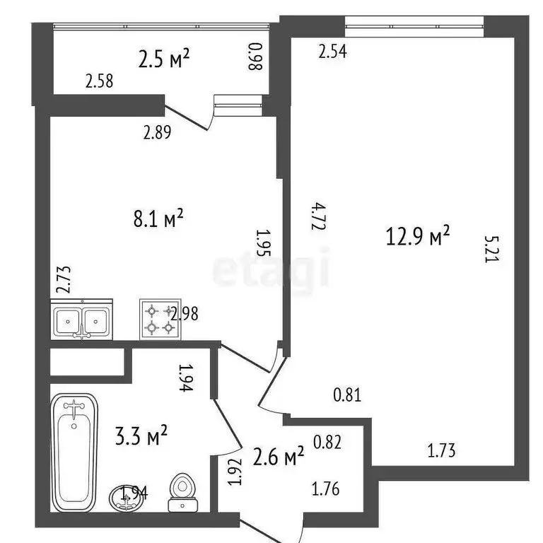1-комнатная квартира: Мурино, Воронцовский бульвар, 21к2 (26.9 м) - Фото 1