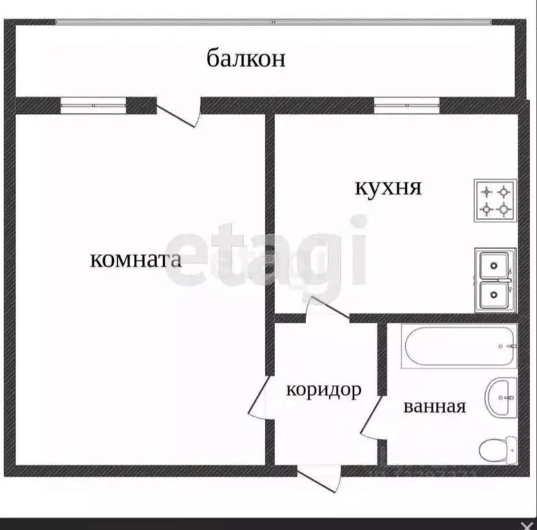 1-к кв. Свердловская область, Нижний Тагил ул. Пархоменко, 119 (31.0 ... - Фото 1