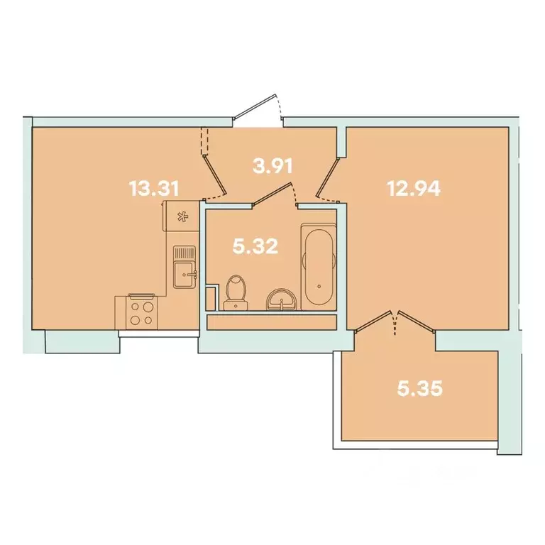 1-к кв. Иркутская область, Иркутск ул. Петрова, 18 (40.83 м) - Фото 0