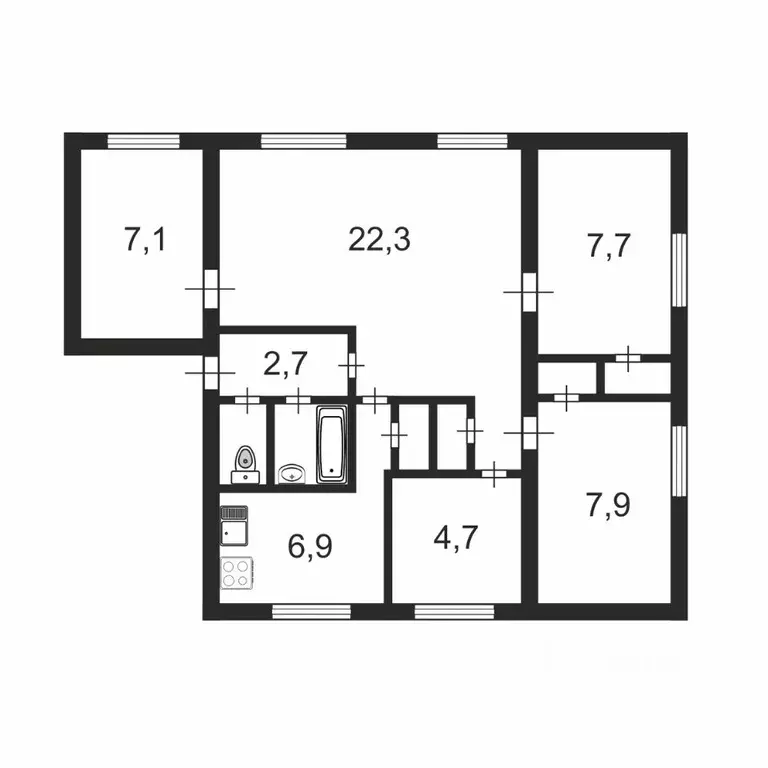 5-к кв. Санкт-Петербург ул. Подводника Кузьмина, 22 (65.2 м) - Фото 1