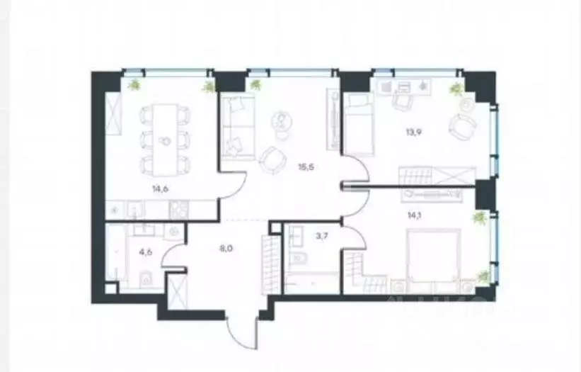 3-к кв. Москва Озерная ул., 1к2/6 (76.0 м) - Фото 1