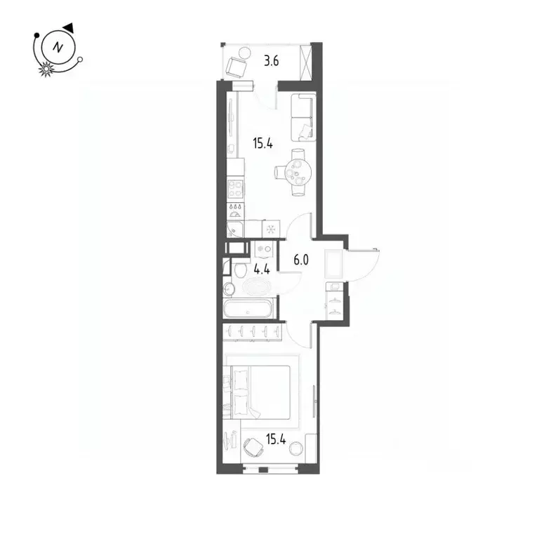 2-к кв. Санкт-Петербург пос. Шушары, ул. Чудовская, 14к1 (43.0 м) - Фото 2