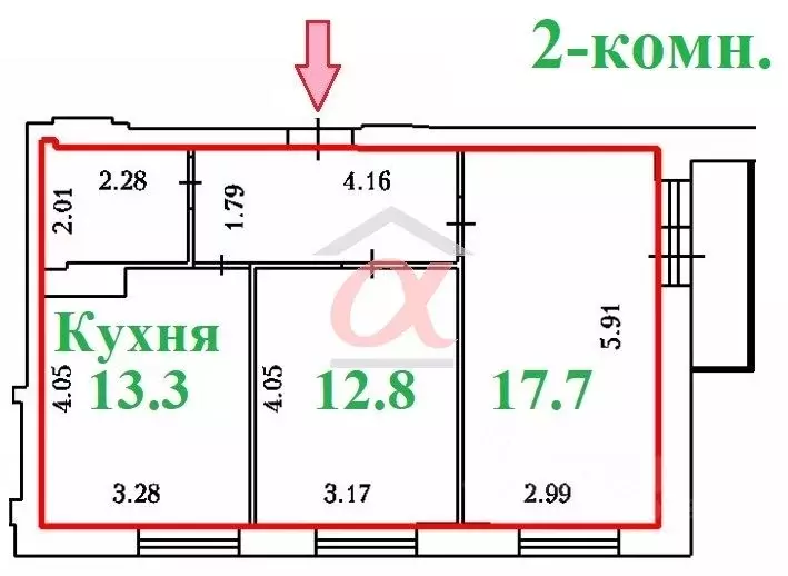 2-к кв. Кемеровская область, Кемерово ул. Тухачевского, 29Б (55.1 м) - Фото 1