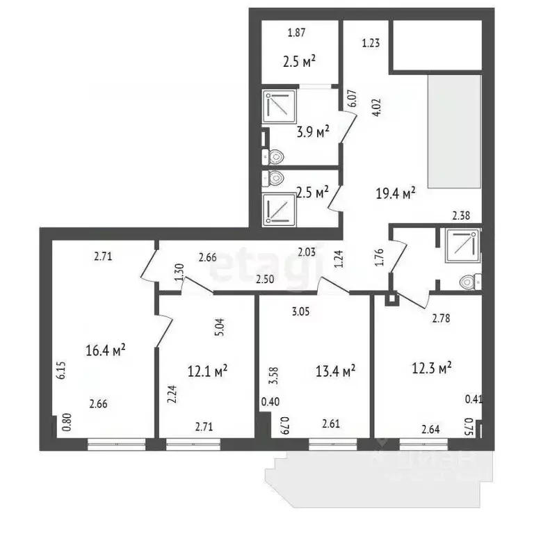 6-к кв. Санкт-Петербург Кузнецовская ул., 11 (186.0 м) - Фото 1