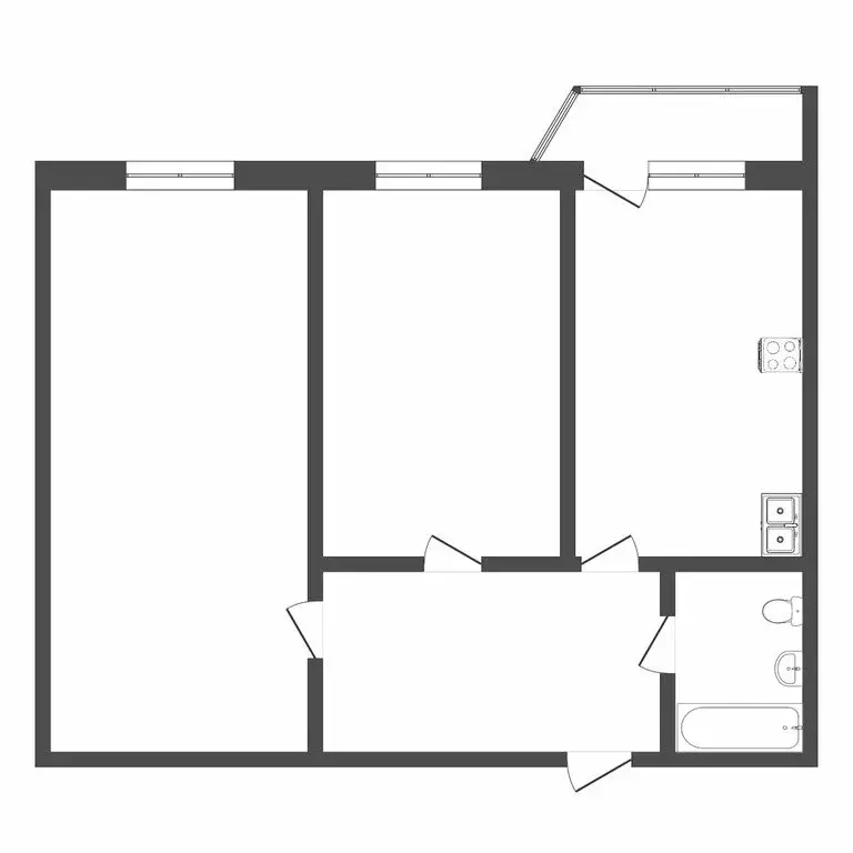 2-комнатная квартира: Тюмень, Депутатская улица, 110 (48.9 м) - Фото 1