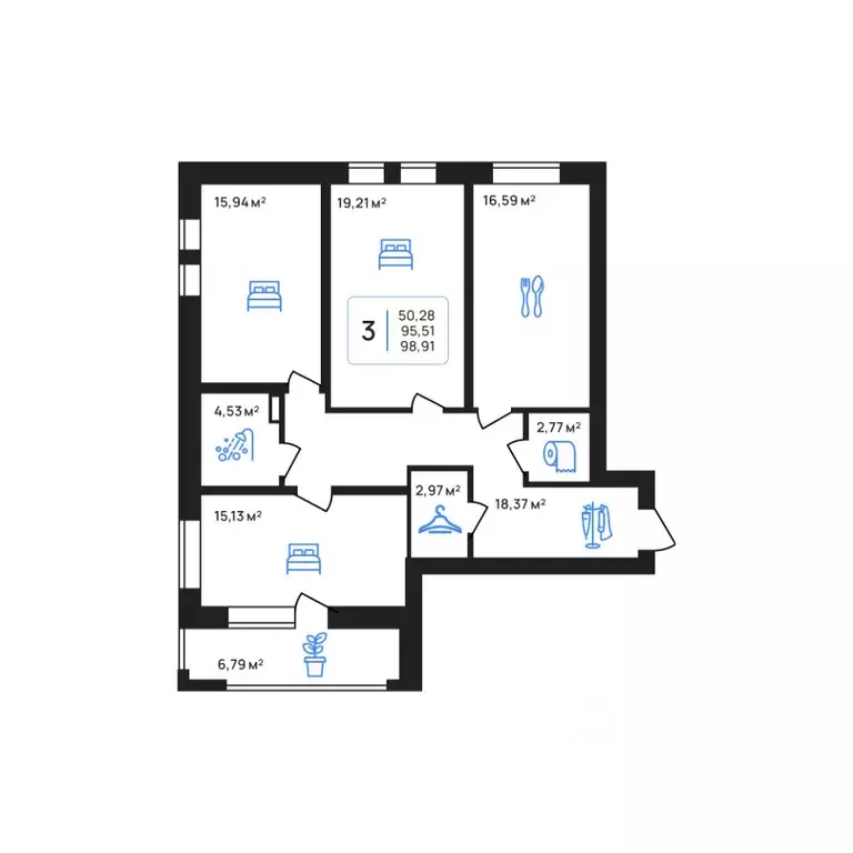 3-к кв. Липецкая область, Липецк Авторский жилрайон,  (98.91 м) - Фото 1