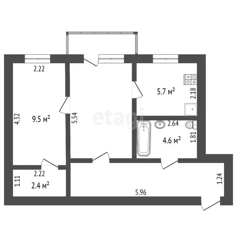 2-комнатная квартира: Ишим, Путиловская улица, 4А (41.4 м) - Фото 1