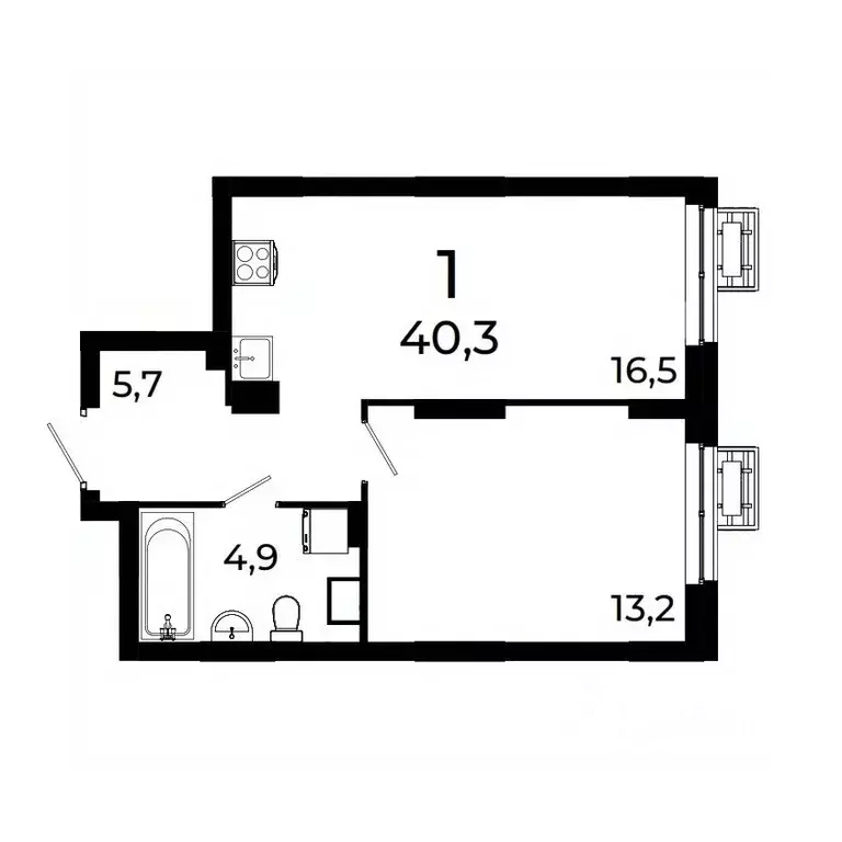1-к кв. Нижегородская область, Нижний Новгород ул. Коперника, 15 (40.3 ... - Фото 1
