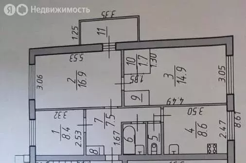 3-комнатная квартира: Мещерино, Центральная улица, 3 (62.8 м) - Фото 0