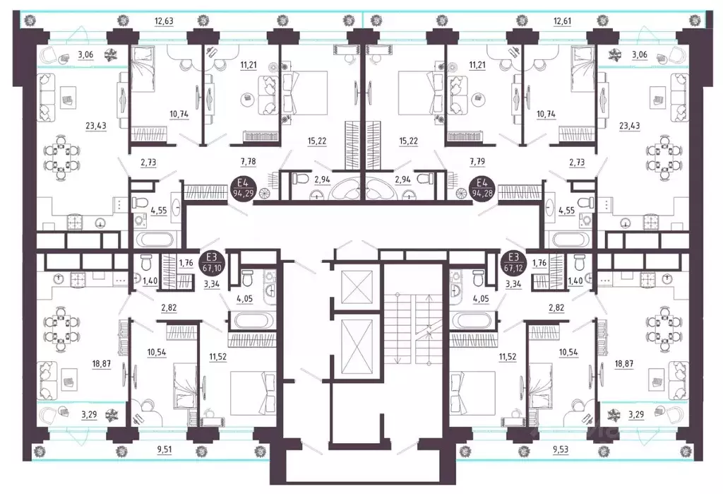 3-к кв. Рязанская область, Рязань Московское ш. (94.28 м) - Фото 2