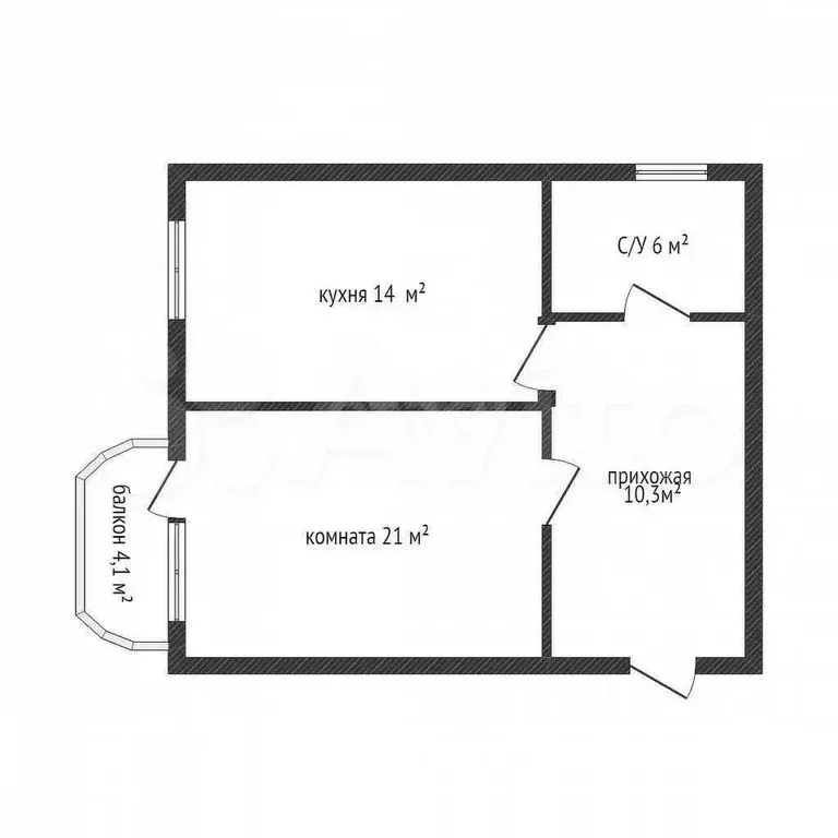 Доля в 1-к. квартире, 51 м, 1/4 эт. - Фото 0