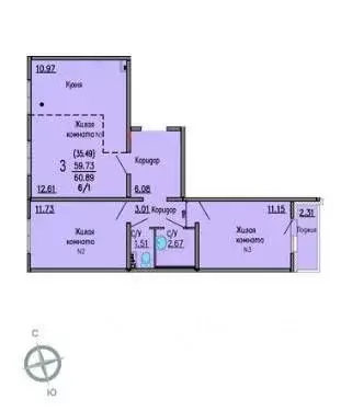 2-к кв. Свердловская область, Екатеринбург муниципальное образование, ... - Фото 2