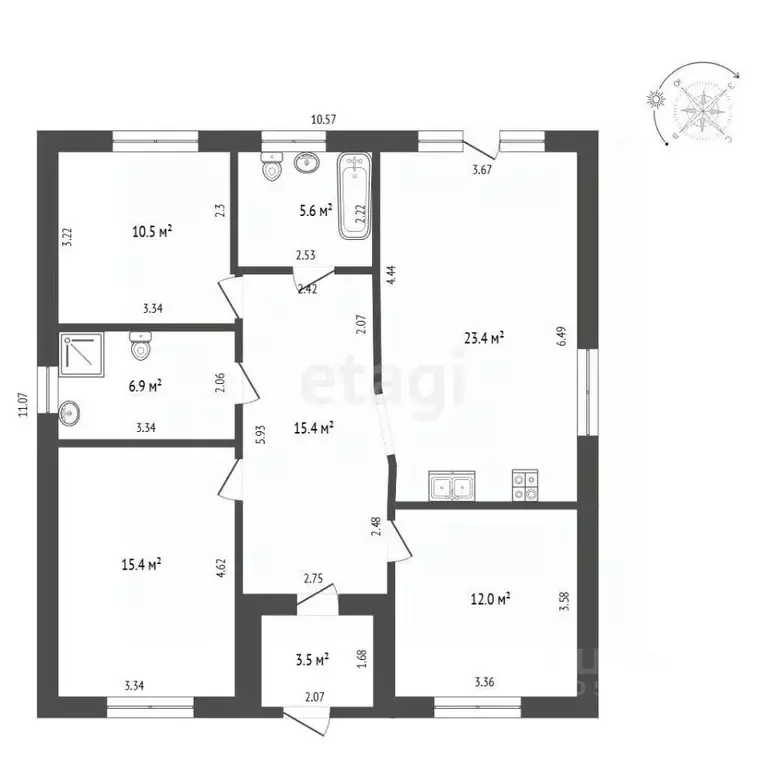 Дом в Татарстан, Елабуга Царицыно кп,  (93 м) - Фото 2