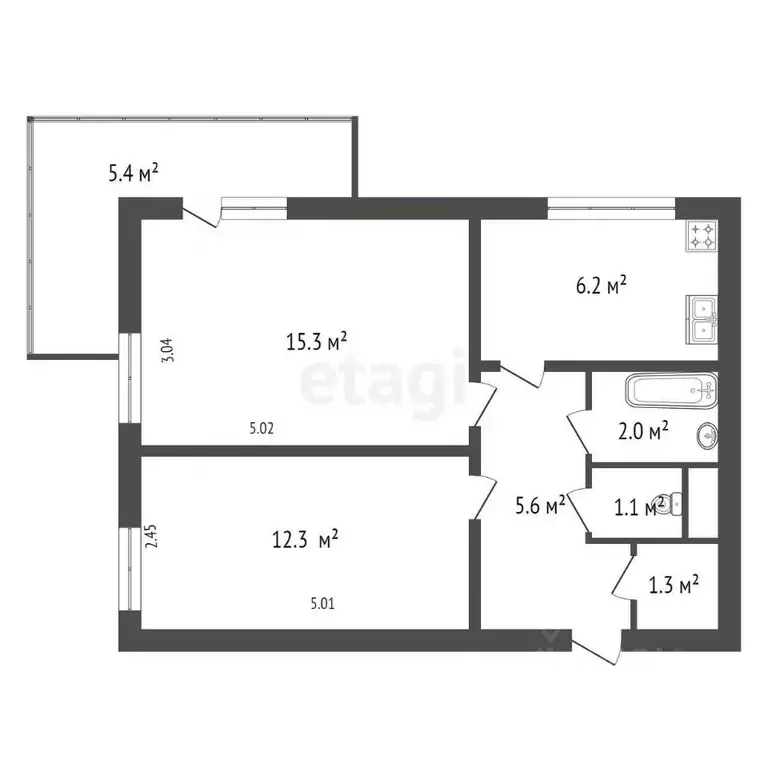 2-к кв. Санкт-Петербург Пискаревский просп., 21 (43.8 м) - Фото 1