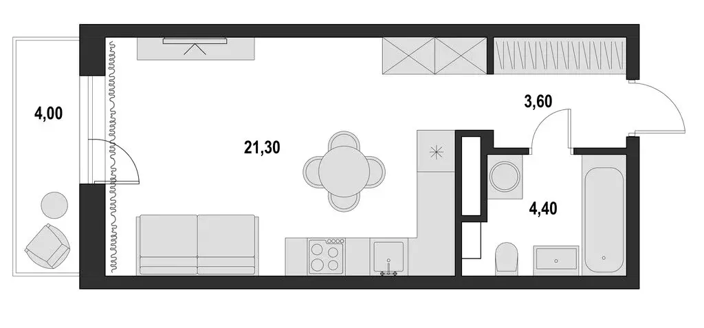 Квартира-студия: Мурино, проспект Авиаторов Балтики, 23к3 (29.3 м) - Фото 1