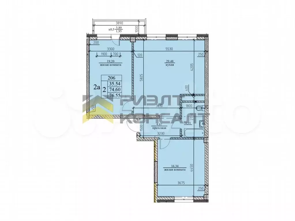 2-к. квартира, 80 м, 5/8 эт. - Фото 1