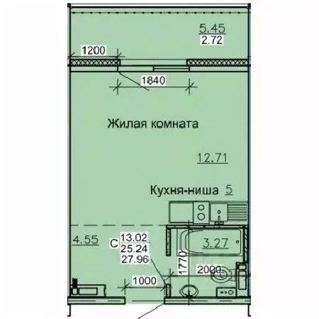Студия Алтайский край, Барнаул ул. Союза Республик, 11Г (27.96 м) - Фото 0