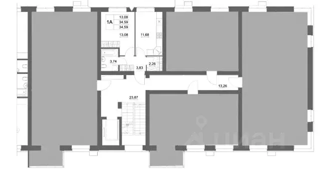 1-к кв. Татарстан, Казань ул. Анаса Тазетдинова, 6 (34.59 м) - Фото 1