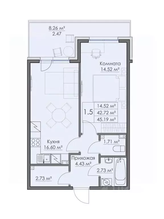 1-к кв. Ленинградская область, Выборг Центральный мкр, Папула кв-л, ... - Фото 1