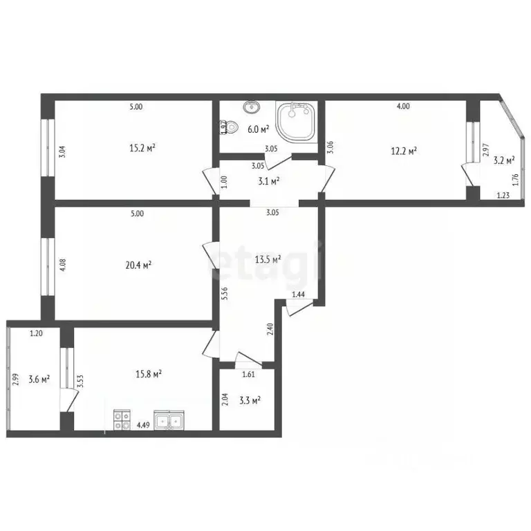 3-к кв. Самарская область, Самара просека 6-я, 155 (96.0 м) - Фото 1