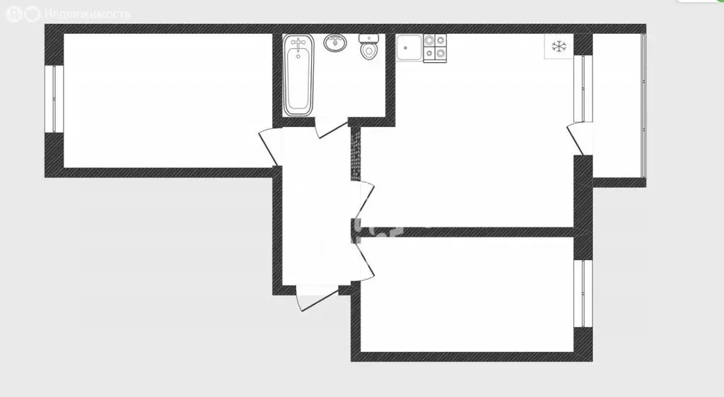 3-комнатная квартира: Тюмень, улица Восстания, 19к1 (62.8 м) - Фото 2