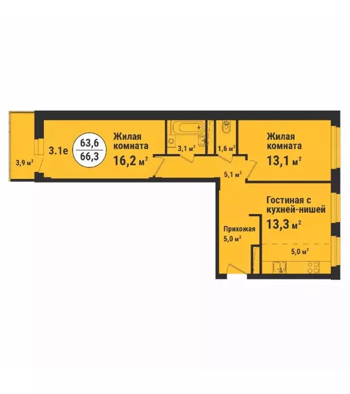 Продаётся 3-к квартира, 66.3 м - Фото 0