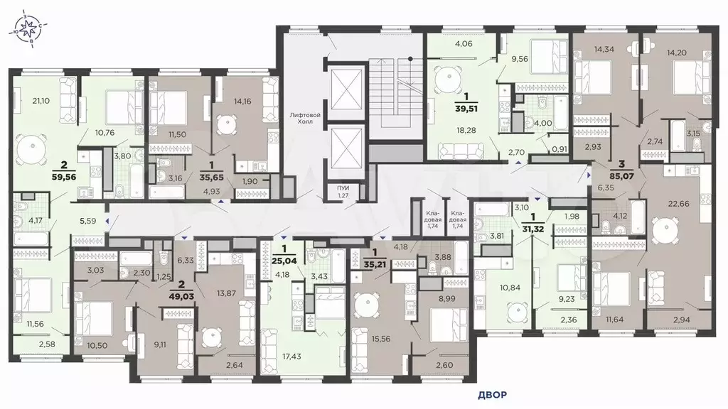 Квартира-студия, 25 м, 5/25 эт. - Фото 1