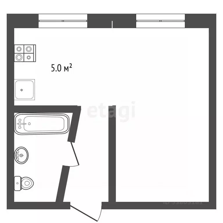 Студия Ростовская область, Ростов-на-Дону Казахская ул., 87/1 (24.0 м) - Фото 1