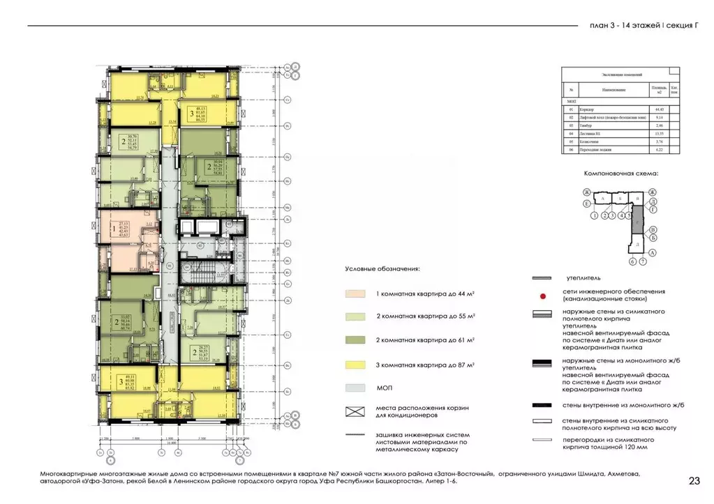 2-к кв. Башкортостан, Уфа Затон-Восточный жилрайон, Паруса жилой ... - Фото 2