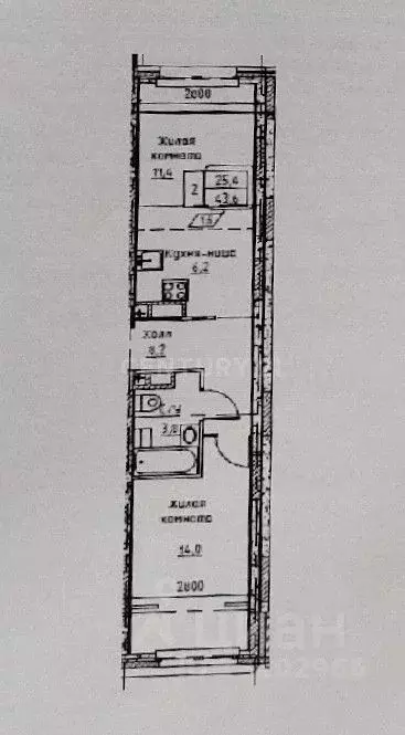 2-к кв. Пермский край, Пермь ул. Сапфирная, 13 (43.6 м) - Фото 2