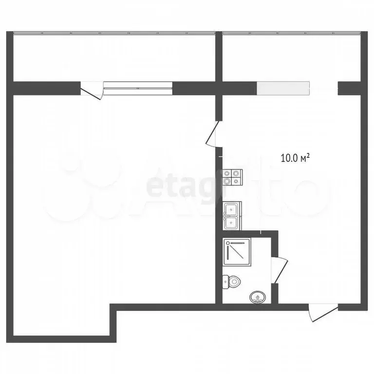 1-к. квартира, 26,3 м, 2/8 эт. - Фото 1