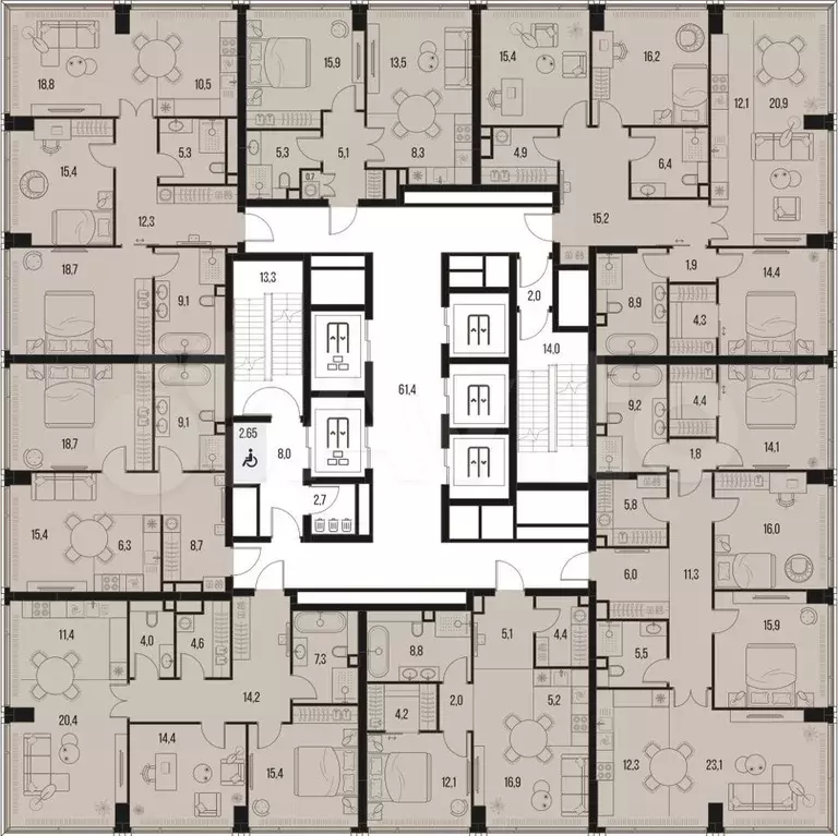 4-к. квартира, 120,6 м, 7/47 эт. - Фото 1