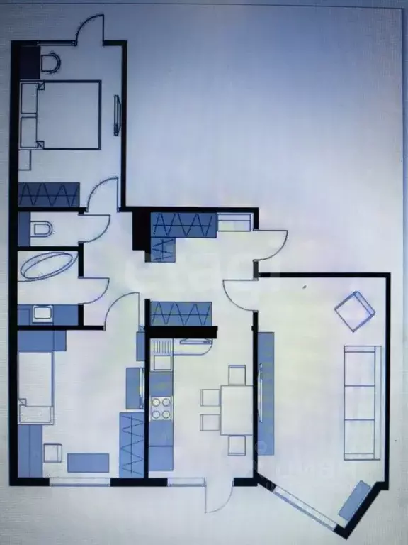 3-к кв. Липецкая область, Липецк Полиграфическая ул., 4 (61.6 м) - Фото 1