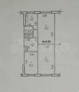 3-к. квартира, 61,7 м, 1/5 эт. - Фото 0