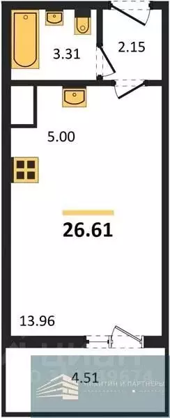 Студия Воронежская область, Воронеж Краснознаменная ул., 72 (26.6 м) - Фото 0