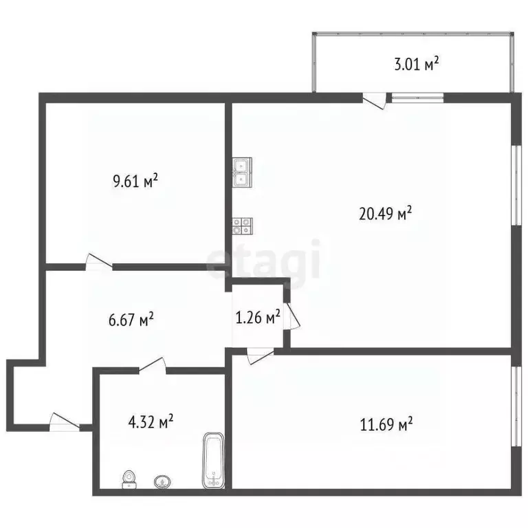 2-к кв. Ленинградская область, Никольское Тосненский район, ... - Фото 2