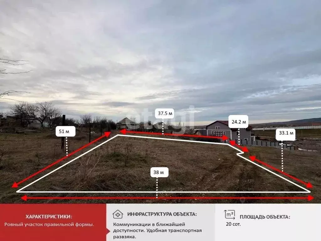 Участок в Крым, Симферопольский район, Добровское с/пос, с. Заречное ... - Фото 1