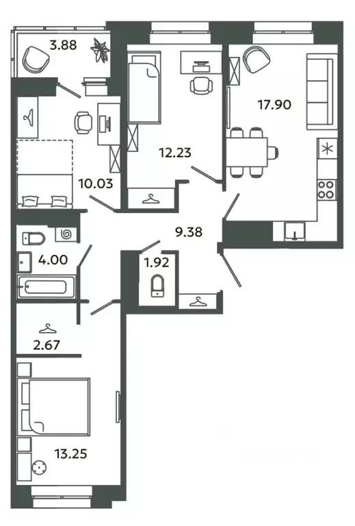3-к кв. Ленинградская область, Ломоносовский район, Аннинское ... - Фото 1